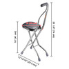 Medical Folding Walking Stick with Seat Four Legged Portable Travel Hiking Cane Chair Stool Eldely Care Aid Physica
