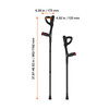Forearm Crutches for Adults, Folding Walking Forearm Crutches with 10-Level Adjustable Height, Lightweight Aluminum Medical Crutches with Open Cuff for Leg Injury Surgery Disabled, 1 Pair 350LBS