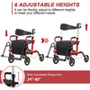 Folding Rollator Walker with 8-inch Wheels and Seat