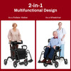 Folding Rollator Walker with 8-inch Wheels and Seat