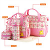 5PCS Baby Nappy Diaper Bags Set Mummy Diaper Shoulder Bags w/ Nappy Changing Pad Insulated Pockets Travel Tote Bags For Mom Dad