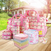 5PCS Baby Nappy Diaper Bags Set Mummy Diaper Shoulder Bags w/ Nappy Changing Pad Insulated Pockets Travel Tote Bags For Mom Dad