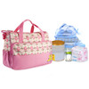 5PCS Baby Nappy Diaper Bags Set Mummy Diaper Shoulder Bags w/ Nappy Changing Pad Insulated Pockets Travel Tote Bags For Mom Dad