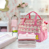 5PCS Baby Nappy Diaper Bags Set Mummy Diaper Shoulder Bags w/ Nappy Changing Pad Insulated Pockets Travel Tote Bags For Mom Dad