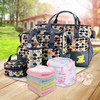 5PCS Baby Nappy Diaper Bags Set Mummy Diaper Shoulder Bags w/ Nappy Changing Pad Insulated Pockets Travel Tote Bags For Mom Dad