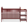 4-in-1 Convertible Baby Crib with Changing Table Combo, Wood Full Size Baby Crib, 4 Adjustable Heights, Non-Toxic Finishes