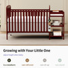 4-in-1 Convertible Baby Crib with Changing Table Combo, Wood Full Size Baby Crib, 4 Adjustable Heights, Non-Toxic Finishes