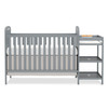 4-in-1 Convertible Baby Crib with Changing Table Combo, Wood Full Size Baby Crib, 4 Adjustable Heights, Non-Toxic Finishes