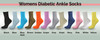 Diabetic/Arthritic Cushioned Cotton Ankle Socks 3 Pack Women Socks