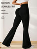 3pcs High-Waisted Flare Sharkskin Leggings – Slim Fit, Lightweight & Sculpting Yoga Pants