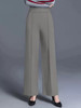 Four-Season Solid Color Wide Leg High Waist Loose Slimming Casual Pants Elastic Waist Comfortable Convenient with Pocket Design