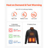 Heated Fleece Jacket for Women, Heated Sweatshirt with 7.4V 16000mAh Rechargeable Power Bank Pack, 6 Heating Zones, 3 Temp Levels, 3h/6h/10h Warmth, for Winter Outdoor Camping, Black, XL Size