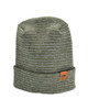 Modern Theta Stitch Contrast Cuffed Beanie (Patent Pending Design)-Gray/Green, Made in USA