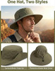 Wide Brim Sun Hat for Men, Outdoor Fishing & Hiking Hat UPF 50+, Boonie Hat with Chin Strap, Quick Dry