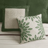 7 PC Pieced Faux Suede Comforter Set Green Queen