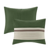 7 PC Pieced Faux Suede Comforter Set Green Queen