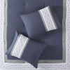 8 Piece Embroidered Comforter Set Navy Queen