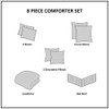 8 Piece Embroidered Comforter Set Navy Queen