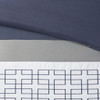8 Piece Embroidered Comforter Set Navy Queen
