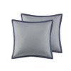 8 Piece Embroidered Comforter Set Navy Queen