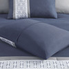 8 Piece Embroidered Comforter Set Navy Queen