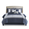 8 Piece Embroidered Comforter Set Navy Queen