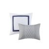 8 Piece Embroidered Comforter Set Navy Queen