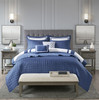 8 Piece Comforter and Quilt Set Collection Navy King/Cal King