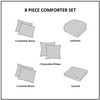 8 Piece Comforter and Quilt Set Collection Navy King/Cal King