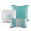 Printed Cotton Sateen Comforter Set Aqua King