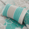 Printed Cotton Sateen Comforter Set Aqua King