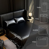 Satin Bed Sheets, Queen Size Sheets Set, 4 Pcs Silky Bedding Set with 15 Inches Deep Pocket for Mattress (Queen, Black)