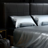 Satin Bed Sheets, King Size Sheets Set, 4 Pcs Silky Bedding Set with 15 Inches Deep Pocket for Mattress (King, Grey)
