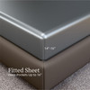 Satin Bed Sheets, King Size Sheets Set, 4 Pcs Silky Bedding Set with 15 Inches Deep Pocket for Mattress (King, Grey)