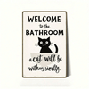 CIFbuy Vintage | 2D Flat Iron Metal Sign Black Cat Bathroom Wall Decor 8x12 Inch 1Pack Welcome To The Bathroom Rustic Plaque Art For Re TikTok, TikTok, r Re Self-pickup Logiopics