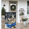 CROWNED BEAUTY Winter Cat Garden Flag 12x18 Inch Double Sided for Outside Small Welcome Burlap Holiday Yard Decoration CF1660-12