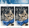CROWNED BEAUTY Winter Cat Garden Flag 12x18 Inch Double Sided for Outside Small Welcome Burlap Holiday Yard Decoration CF1660-12