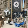 CROWNED BEAUTY Winter Cat Garden Flag 12x18 Inch Double Sided for Outside Small Welcome Burlap Holiday Yard Decoration CF1660-12