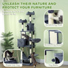 81" Cat Tree w/ Cat Scratching Posts, Scratching Board, Condos, Beds, Hammocks, Toy Balls, Rope Cat Toy, Gray