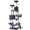 81" Cat Tree w/ Cat Scratching Posts, Scratching Board, Condos, Beds, Hammocks, Toy Balls, Rope Cat Toy, Gray
