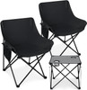 Portable Camping Chairs for Adults, 2 Pcs Oversized Lawn Chair with Folding Camping Table for Beach, Picnic, Outdoor Sports, Fishing, Rv Travel