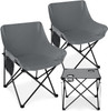 Portable Camping Chairs for Adults, 2 Pcs Oversized Lawn Chair with Folding Camping Table for Beach, Picnic, Outdoor Sports, Fishing, Rv Travel