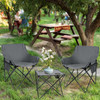 Portable Camping Chairs for Adults, 2 Pcs Oversized Lawn Chair with Folding Camping Table for Beach, Picnic, Outdoor Sports, Fishing, Rv Travel