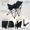Portable Camping Chairs for Adults, 2 Pcs Oversized Lawn Chair with Folding Camping Table for Beach, Picnic, Outdoor Sports, Fishing, Rv Travel