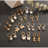 12 Pairs Of Lady Earrings Butterfly Mushroom Lock Faux Pearl Love Earring Set Fashion Earrings Gift for Women
