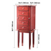 Jewelry Cabinet Armoire, Standing Wood Jewelry Storage Chest with 4 Spacious Drawers, Flip Top Mirror, 4 Top Storage Compartments, Zinc Alloy Handles, 2 Side Doors with 16 Necklace Hooks