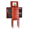 Jewelry Cabinet Armoire, Standing Wood Jewelry Storage Chest with 4 Spacious Drawers, Flip Top Mirror, 4 Top Storage Compartments, Zinc Alloy Handles, 2 Side Doors with 16 Necklace Hooks