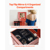 Jewelry Cabinet Armoire, Standing Wood Jewelry Storage Chest with 3 Drawers, Flip Top Mirror, 4 Top Storage Compartments, Zinc Alloy Handles, 2 Side Doors with 6 Necklace Hooks