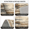 Three-piece kitchen rug set, non-slip and washable, abstract pattern kitchen hallway rug, soft and comfortable, suitable for sinks, floors, entrances, hallways and bathrooms.