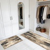 Three-piece kitchen rug set, non-slip and washable, abstract pattern kitchen hallway rug, soft and comfortable, suitable for sinks, floors, entrances, hallways and bathrooms.